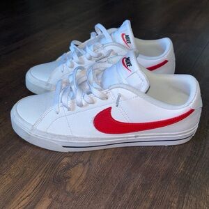 Nike Court Legacy White University Red Sneakers